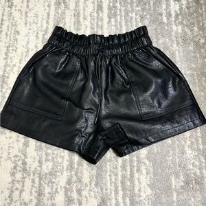 Black pleather shorts